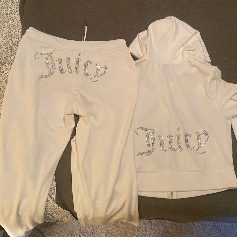 Pure White Velour Juicy Couture Track Suit